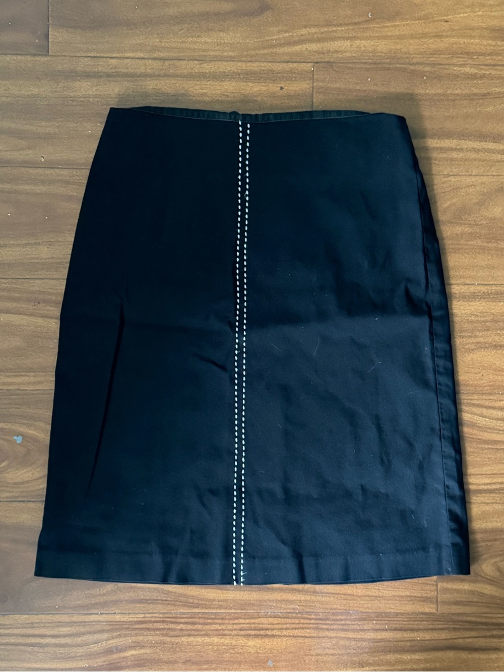 Black Pencil Skirt with Center Stitch Detail